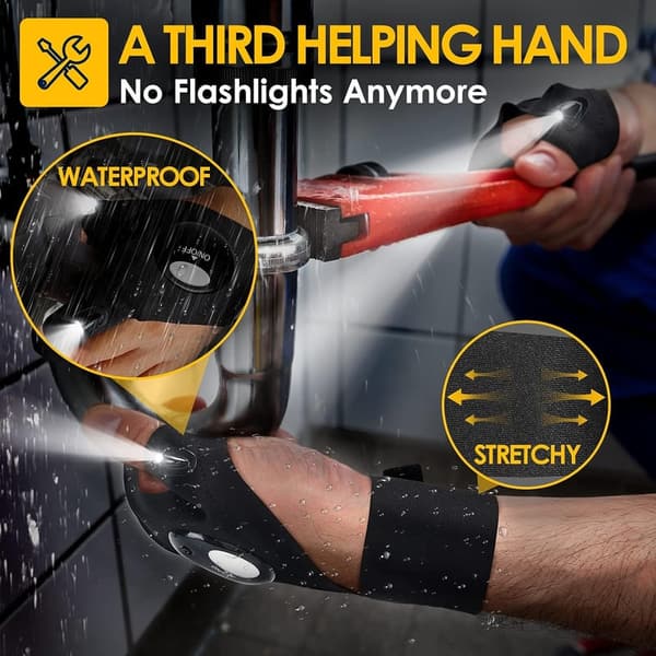 Fathers Day LED Flashlight Gloves - Unique Gift for Men