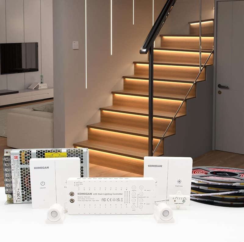 Indoor LED Stair Light Kit with Motion and Daylight Sensors
