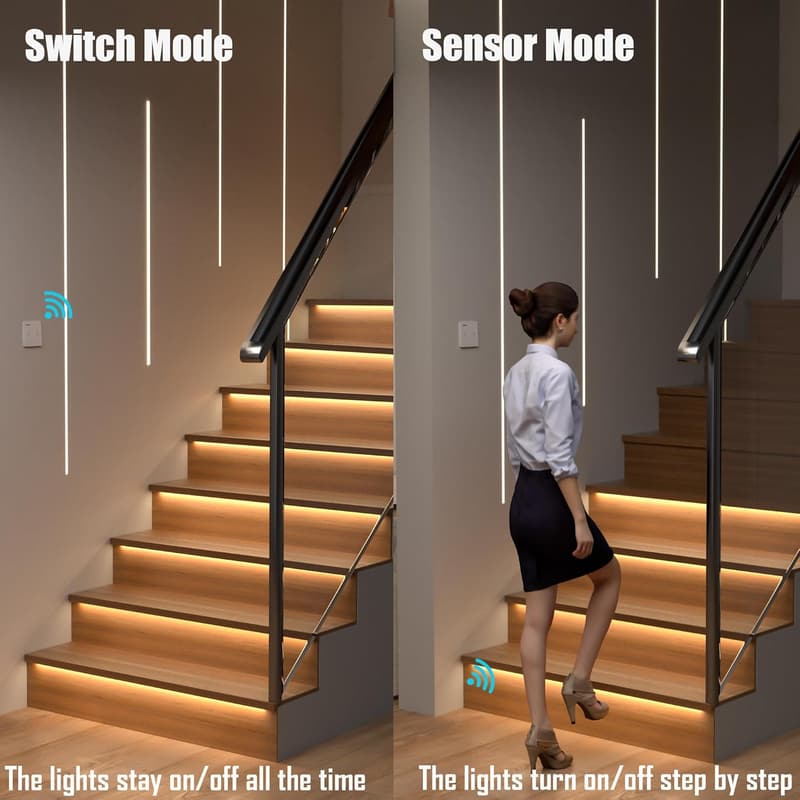 Indoor LED Stair Light Kit with Motion and Daylight Sensors