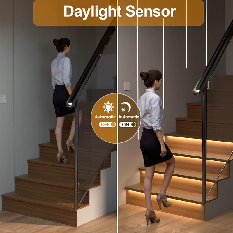 Indoor LED Stair Light Kit with Motion and Daylight Sensors