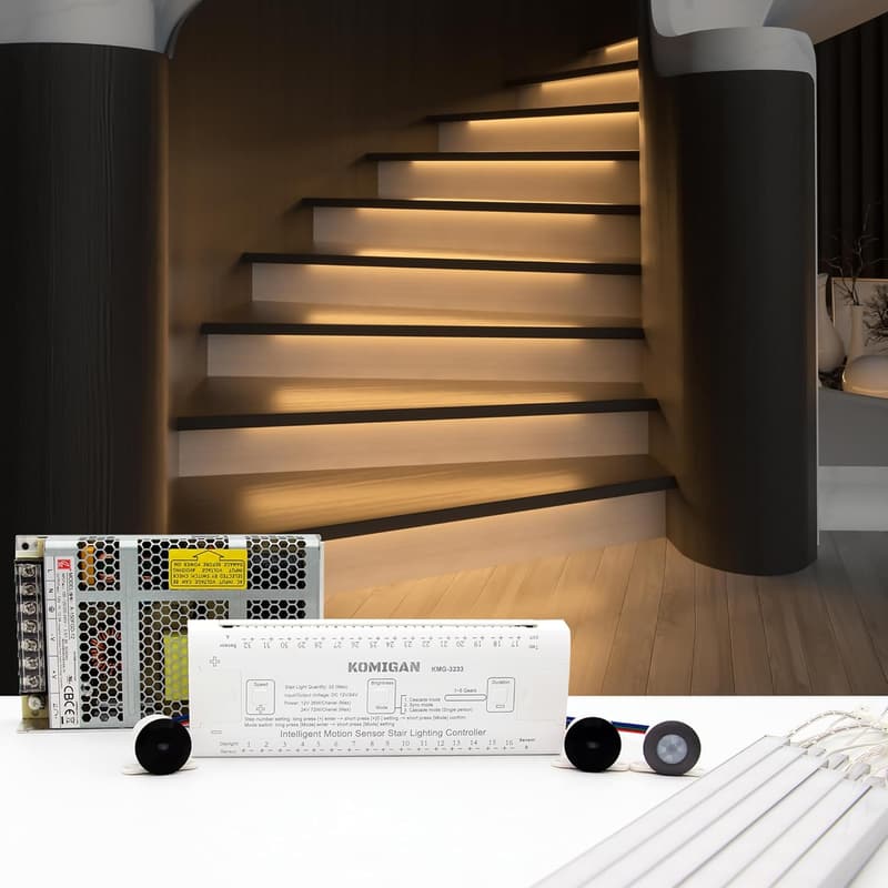 Motion-Activated LED Stair Light Kit - 23.6
