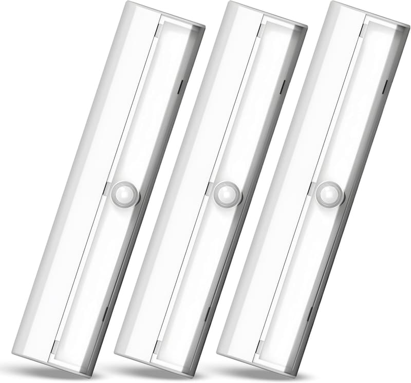 Motion Sensor LED Stair Lights - 3-Pack Battery Operated