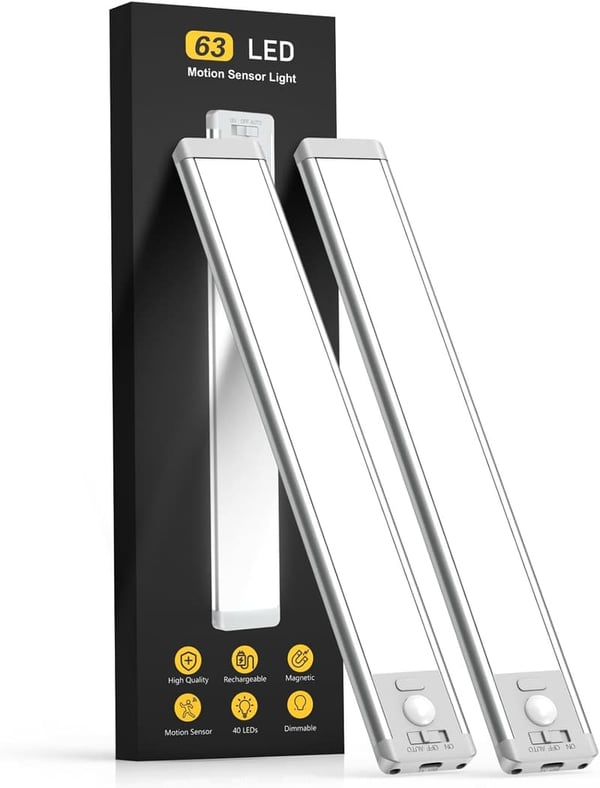 Wireless Rechargeable LED Motion Sensor Lights - 2 Pack