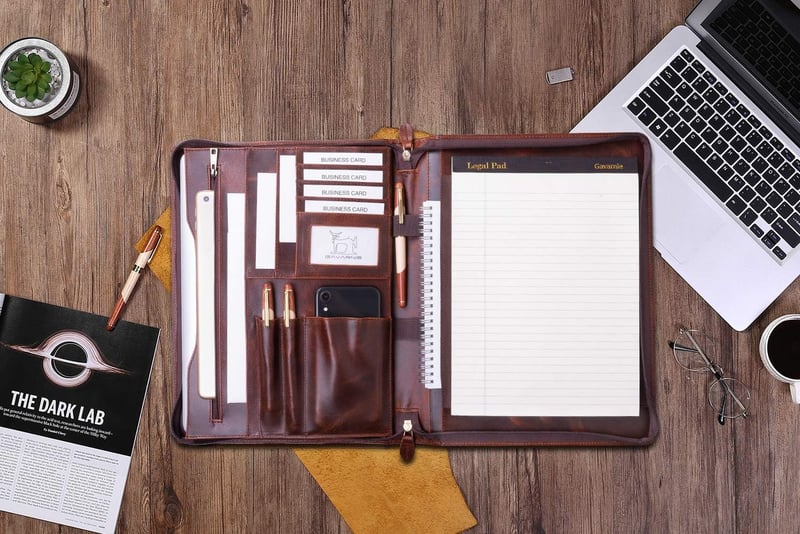 Personalized Leather Portfolio Padfolio for Father's Day