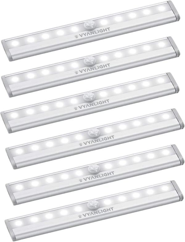 Battery Operated LED Motion Sensor Light Strips - 6 Pack