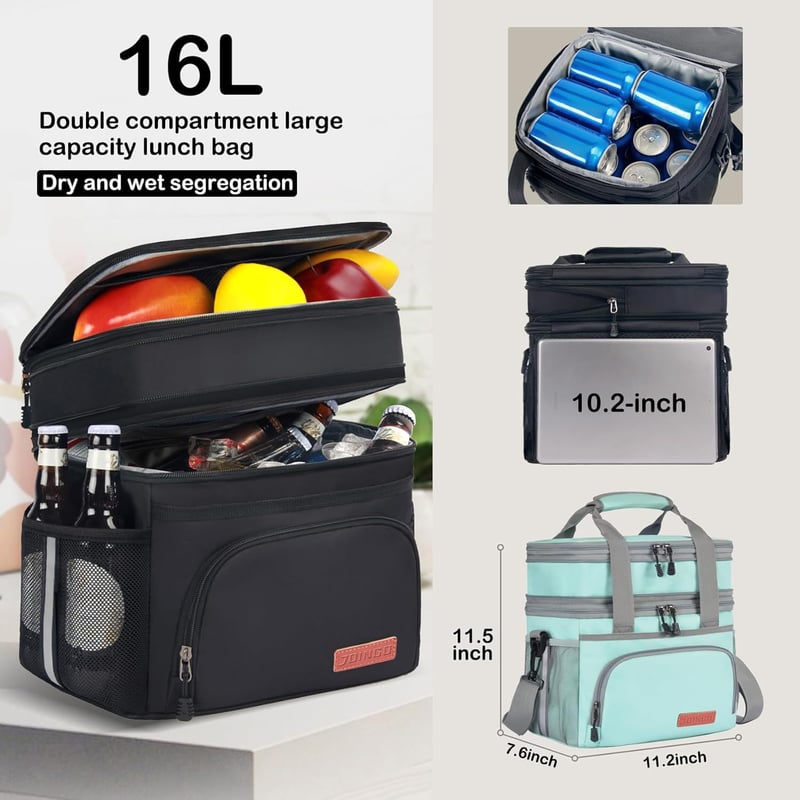 Expandable Insulated Lunch Bag for Men and Women