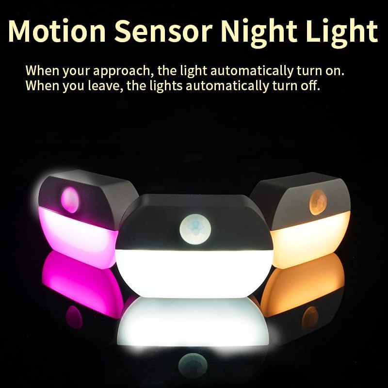 Cordless 8-Pack LED Motion Sensor Night Lights for Indoor Use