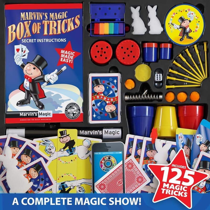 Kids' Magic Kit - 125 Tricks Including Wand & Card Tricks, Ages 6+