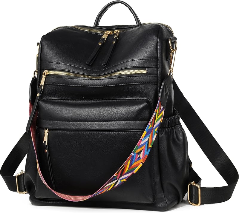 Leather Fashion Backpack Purse for Women - Travel Designer Bag