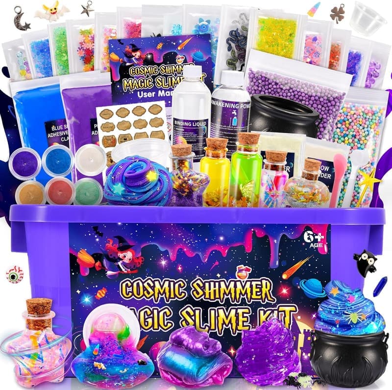 Magic Galaxy Slime Making Kit for Kids, Fun Stress Relief Toy