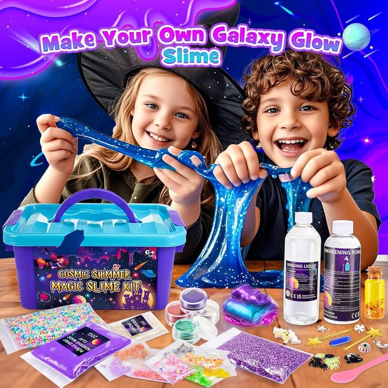 Magic Galaxy Slime Making Kit for Kids, Fun Stress Relief Toy