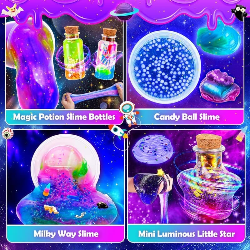 Magic Galaxy Slime Making Kit for Kids, Fun Stress Relief Toy