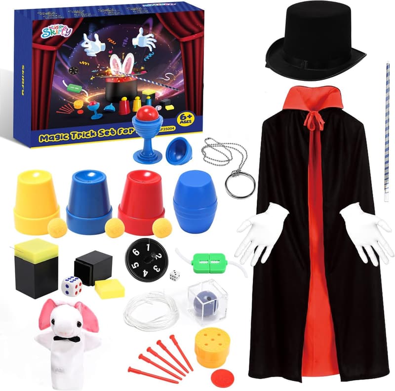 Kids Magic Kit with Costume & Wand - Ages 6-12