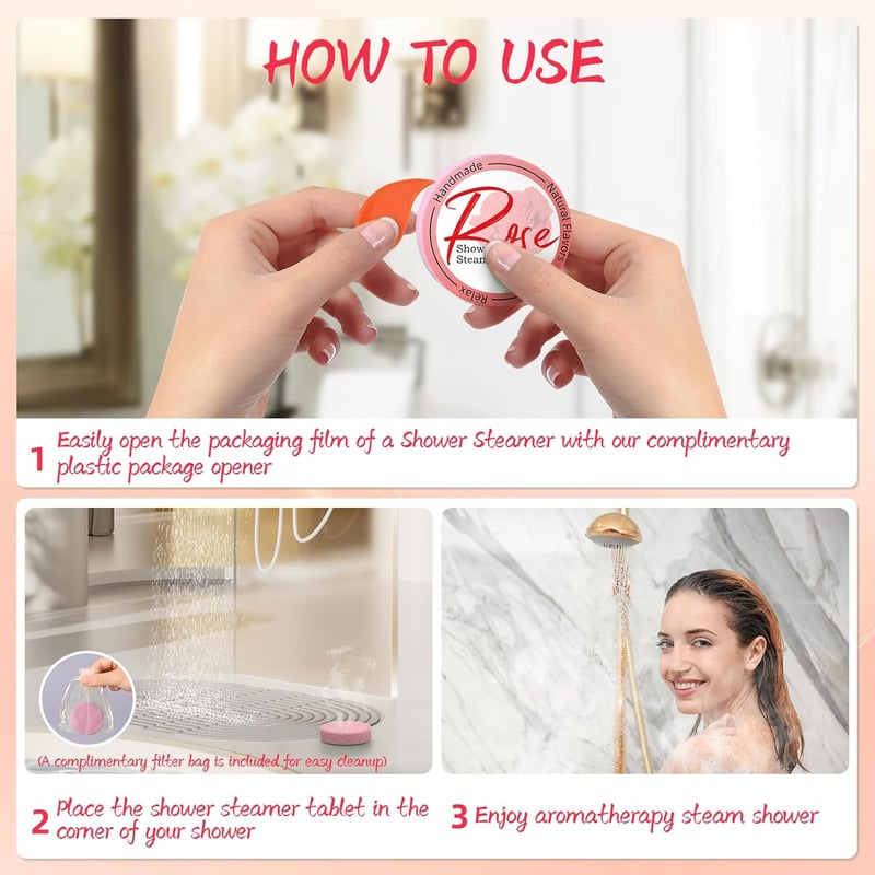 Revitalizing Blossom Shower Steamers - 8 Pack Aromatherapy Set