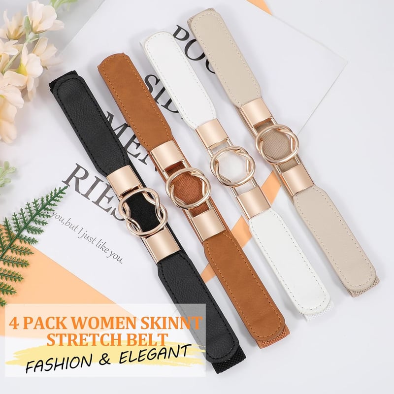 Retro Stretch Plus Size Skinny Belts Set for Women
