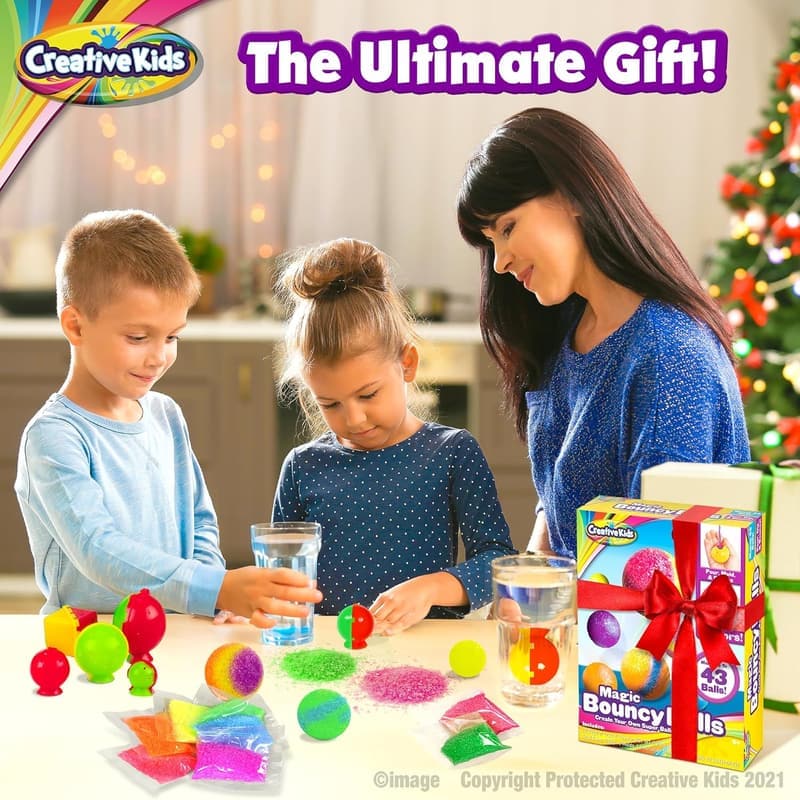 DIY Magic Bouncy Balls Science Kit for Kids - 25 Multicolor Bags
