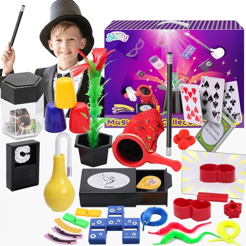 Magic Kit with 75+ Tricks for Kids Age 6-8 - Great Birthday Gift