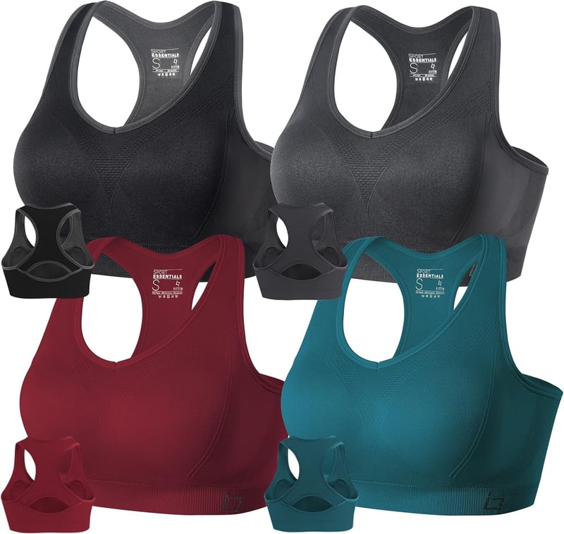 Women's Padded Seamless Racerback Sports Bra for Fitness