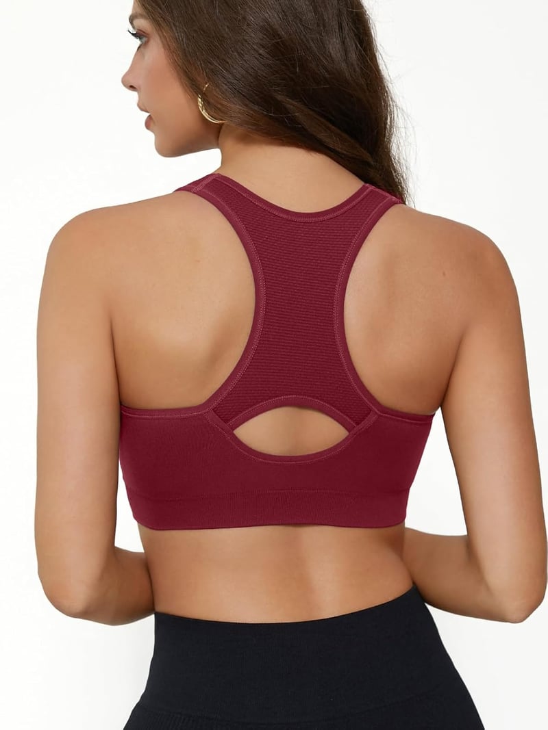Women's Padded Seamless Racerback Sports Bra for Fitness