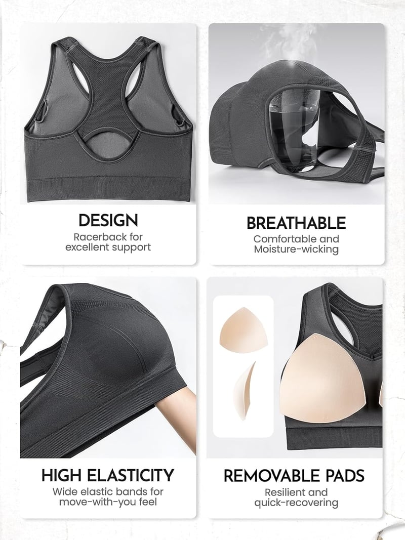 Women's Padded Seamless Racerback Sports Bra for Fitness