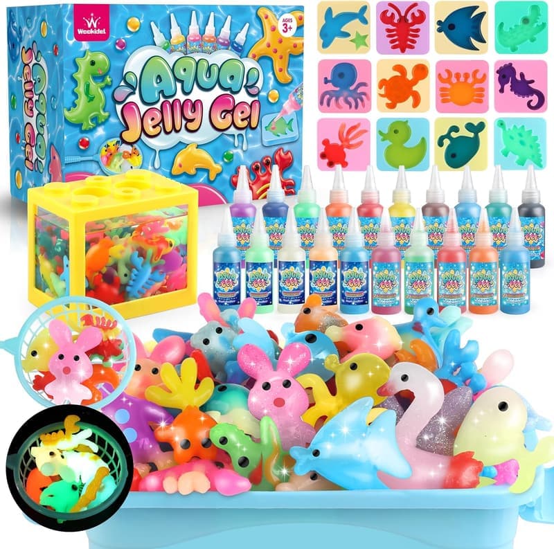 Aqua Fairy Magic Gel Toy Kit with 20 Animal Molds for Kids