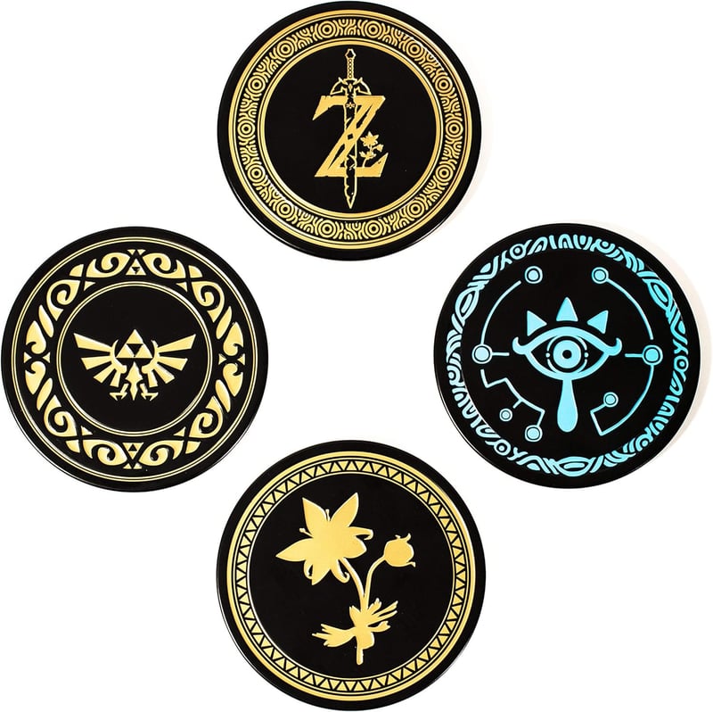 The Legend of Zelda Metal Drink Coasters, Set of 4