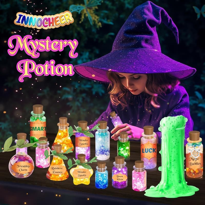 Halloween Potion Making Kit for Kids with Tablecloth