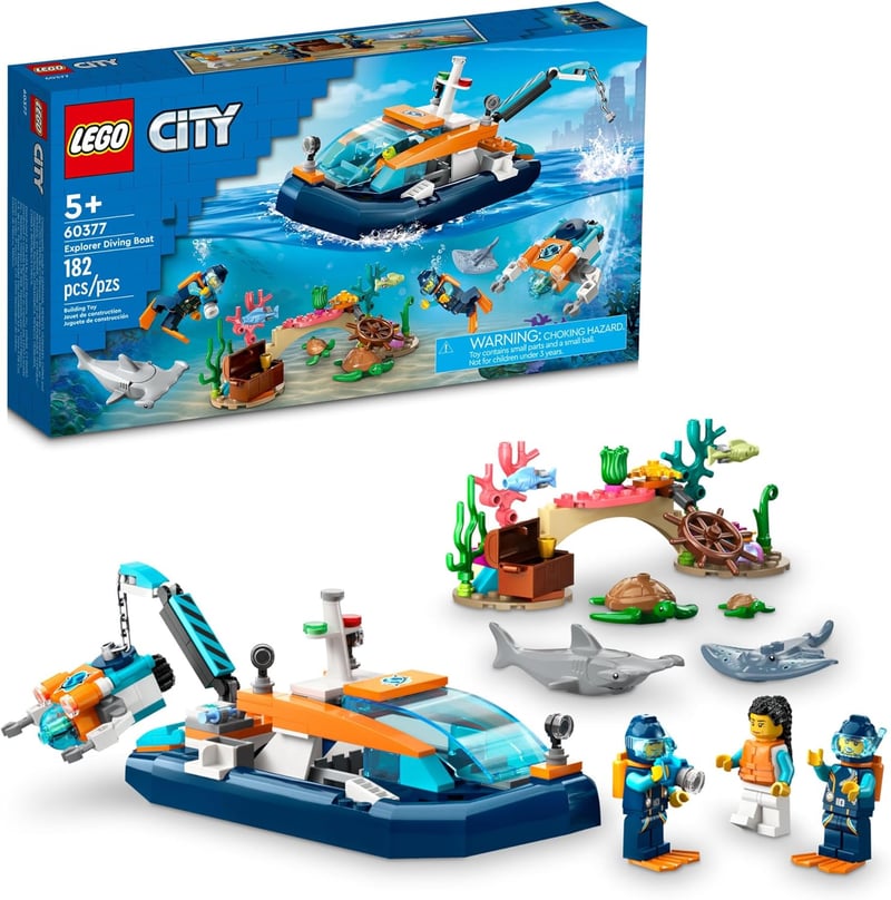 LEGO City Explorer Diving Boat Set with Coral Reef and 6 Figures