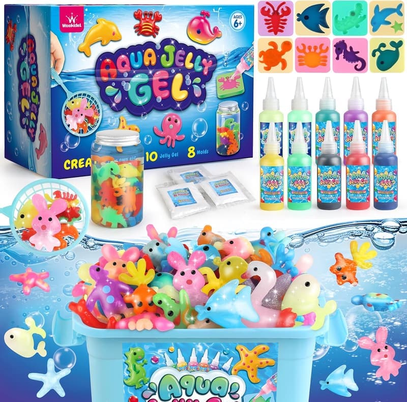 Aqua Fairy Gel Toy Kit for Kids - 10 Animal Molds & Gels