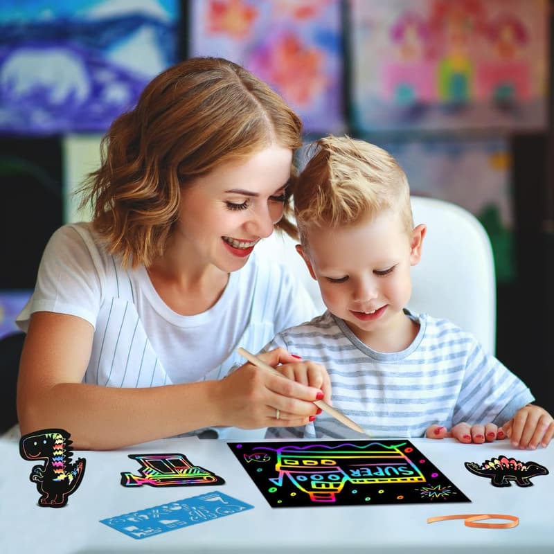 Rainbow Magic Scratch Paper Art Set for Kids - Craft Activity