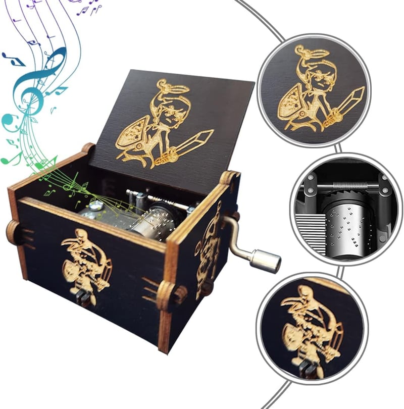 Valentine's Day Zelda Music Box - Wooden Hand Crank Toy