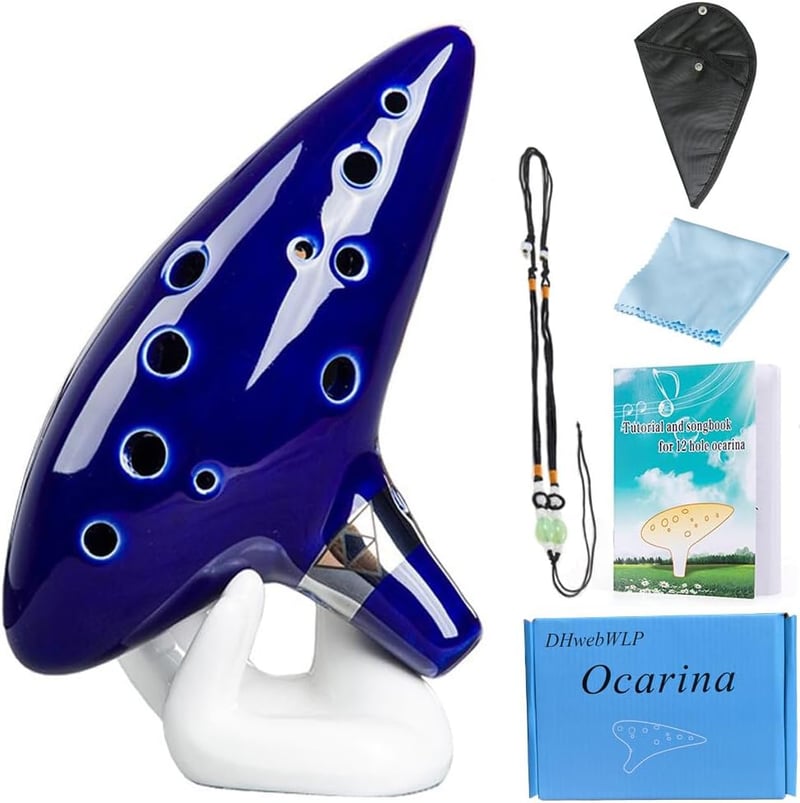 Zelda Ocarina of Time 12 Hole Instrument Set with Stand & Bag