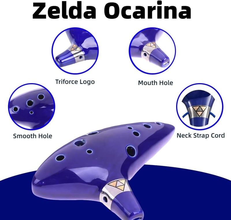 Zelda Ocarina of Time 12 Hole Instrument Set with Stand & Bag