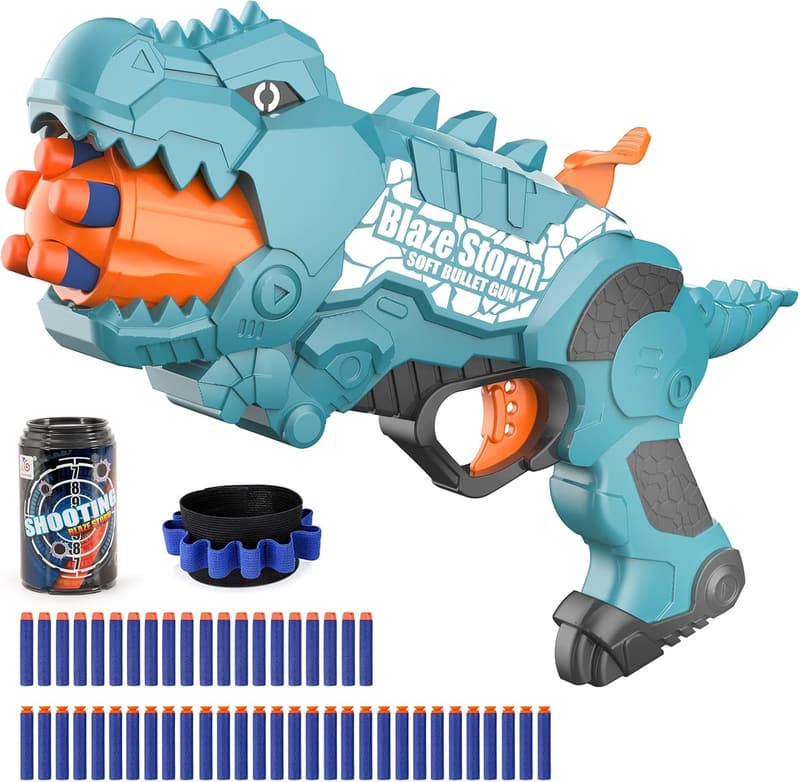 Dinosaur Foam Blaster Toy with 50 Bullets for Kids