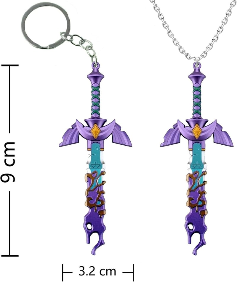 Zelda Master Sword Necklace & Keychain for Game Fans