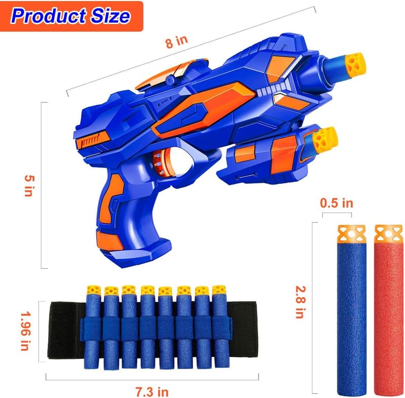 Easter Basket Blaster Guns with 60 Foam Darts for Kids