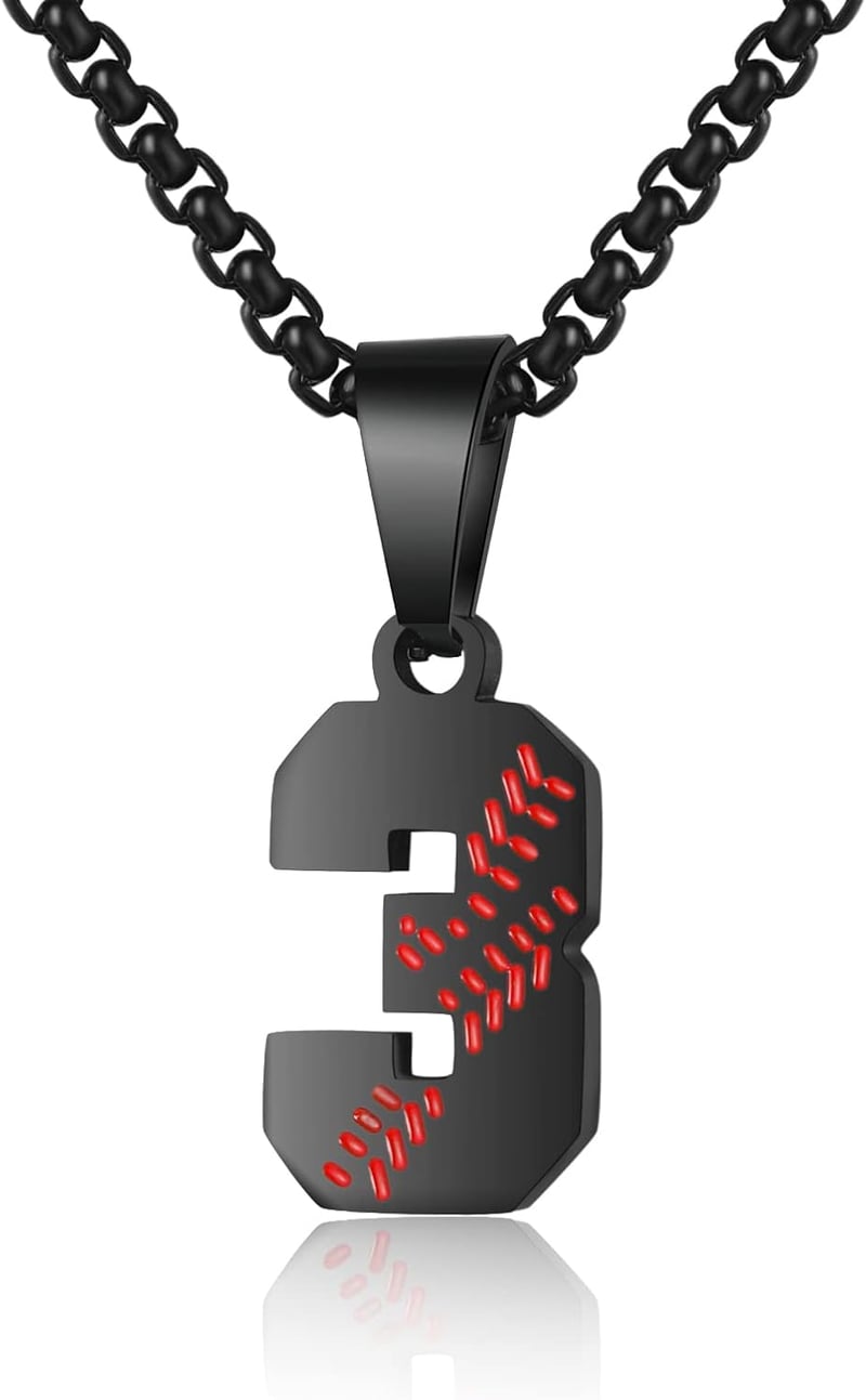 Athlete Jersey Number Necklace - Stainless Steel for Men