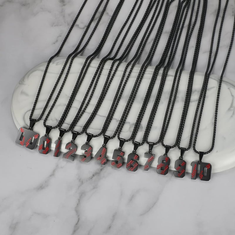 Athlete Jersey Number Necklace - Stainless Steel for Men
