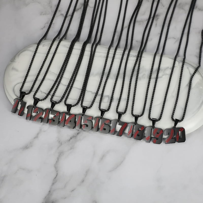 Athlete Jersey Number Necklace - Stainless Steel for Men