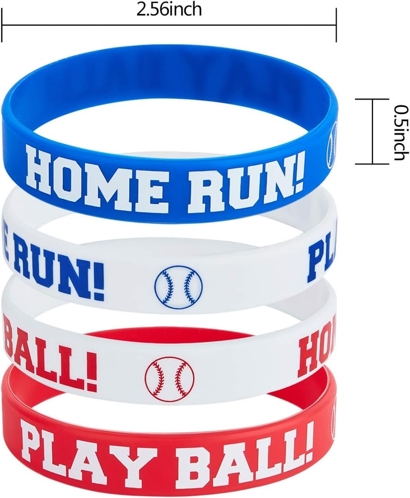 Baseball Silicone Wristbands Party Favors (24 Pieces)