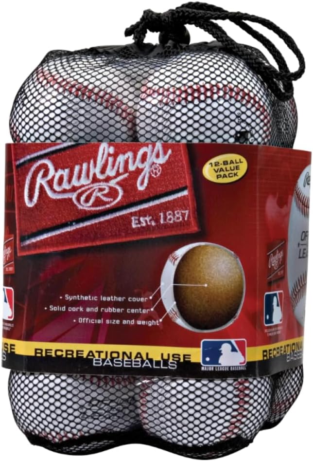Youth Practice Baseballs - Bag of 12 Official League Balls