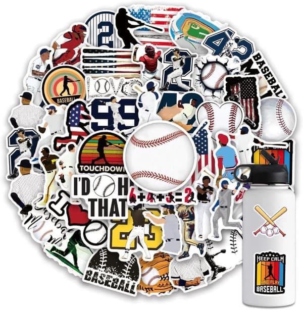 Baseball Stickers - 100 PCS Sports Design for Kids' Gifts