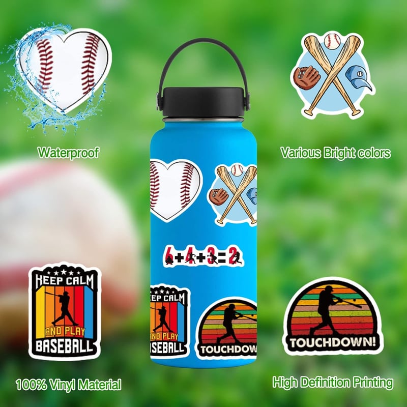 Baseball Stickers - 100 PCS Sports Design for Kids' Gifts
