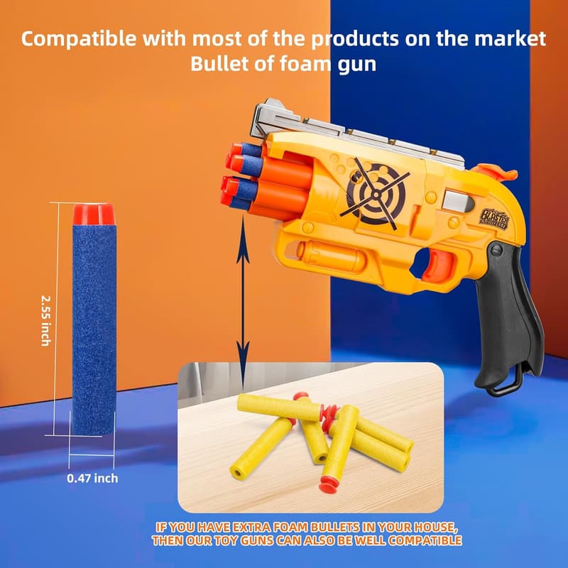 Blaster Guns Toy Set with 80 Foam Darts & Targets for Kids