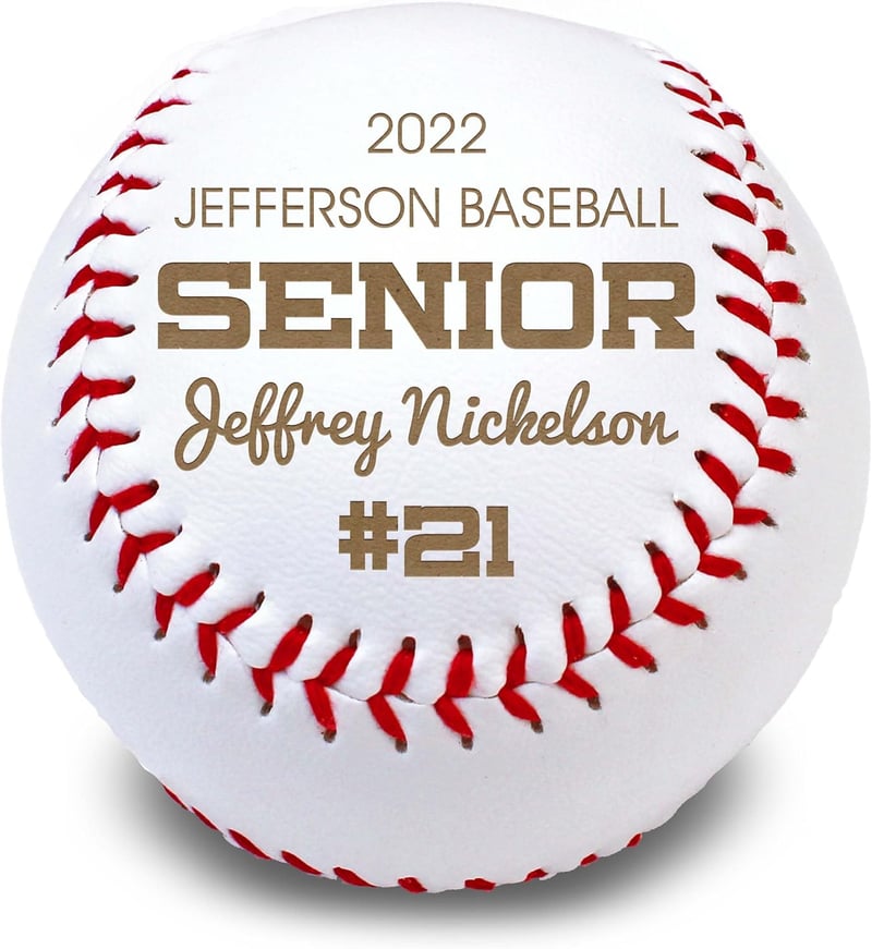 Engraved Leather Baseball Team Trophy Gift
