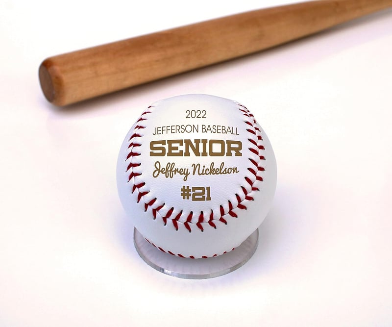 Engraved Leather Baseball Team Trophy Gift
