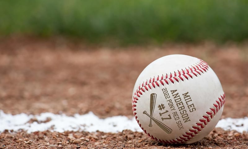 Engraved Leather Baseball Team Trophy Gift