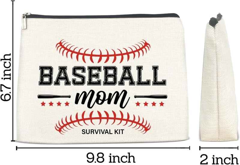 Baseball Mom Makeup Bag - Travel Cosmetic Pouch for Women