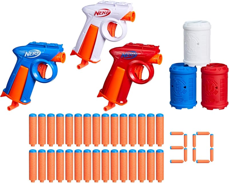 NERF N Series Backyard Triple Pack: 3 Blasters, 3 Targets, 30 Darts
