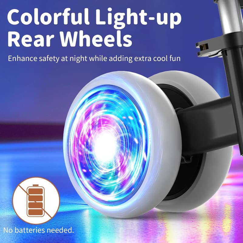 Colorful Toddler Balance Bike with Light-Up Wheels